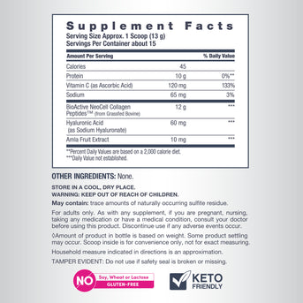 Advanced Collagen Peptides + Hyaluronic Acid + C, 6.9 oz (195 g) Powder - Image 3