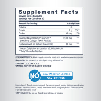 Joint Complex Collagen Type 2 + Hyaluronic Acid, 120 Capsules - Image 2