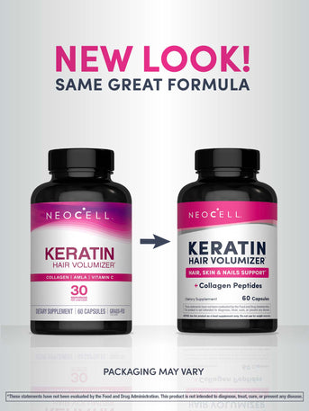Keratin Hair Volumizer, 60 Vegetarian Capsules - Image 3