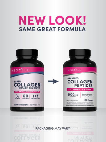 Grassfed Collagen Peptides  + C & Biotin, 180 Caplets - Image 10