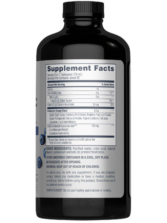 Hyaluronic Acid 100 mg plus C Liquid Blueberry Flavor, 16 fl oz (473 mL) Bottle - Image 8
