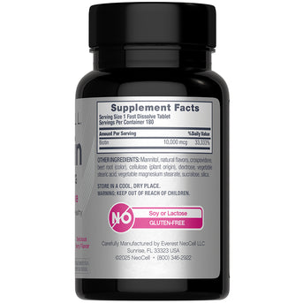 Biotina 10,000 MCG Disolución Rápida, 180 Tabletas de Disolución Rápida - Image 7