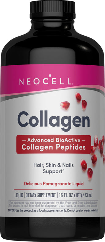Collagen Liquid, 16 fl oz Pomegranate Flavor - Image 1