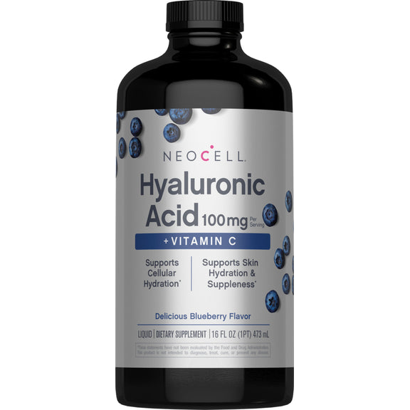 Hyaluronic Acid 100 mg plus C Liquid Blueberry Flavor, 16 fl oz (473 mL) Bottle