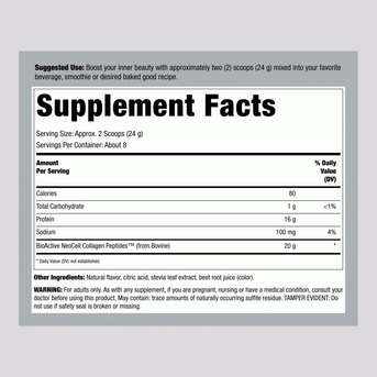 Peptidi di Collagene da Bovini Nutriti ad Erba, Gusto Frutti di Bosco e Limone, 190 g (6,7 oz) in Polvere - Image 2