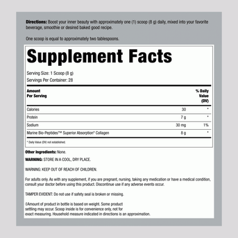 Marine Collagen Bio-Peptides, 8 oz (226 g) Powder - Image 2