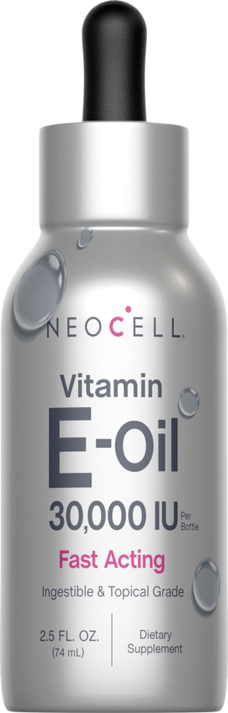 Vitamin E Oil Fast Acting, 30,000 IU, 2.5 fl oz (74 mL) Liquid Neocell Vitamin E Oil Fast Acting, 30,000 IU, 2.5 fl oz (74 mL) Liquid Neocell
