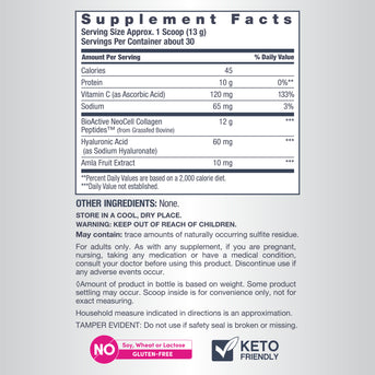 Advanced Collagen Peptides + Hyaluronic Acid + C, 13.7 oz (390 g) Powder - Image 3