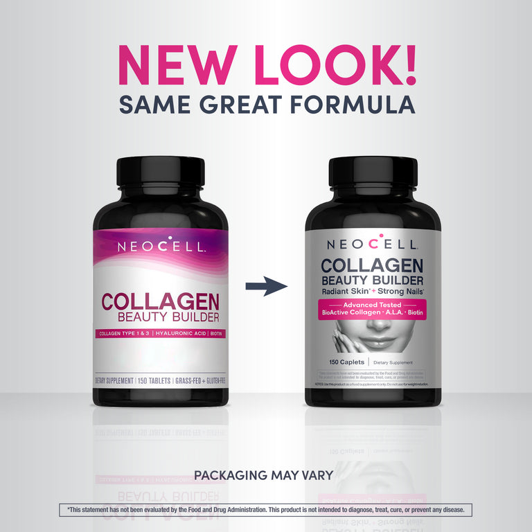 neocell collagen glutathione Peptides Pills | 360 Caplets | with Vitamin C | Supplement for Women and Men Collagen Beauty Builder, 150 Tablets