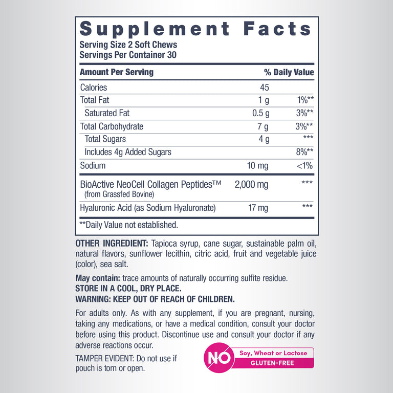 Collagen Beauty Bursts Fruit Punch Flavor, 60 Tasty Soft Chews - Image 1