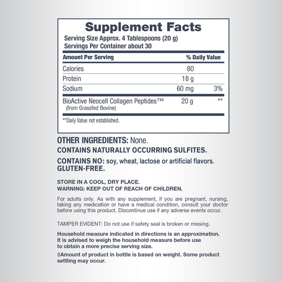 Grassfed Collagen Peptides, 21.1 oz (600 g) Powder