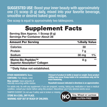 Marine Collagen Bio-Peptides, 8 oz (226 g) Powder - Image 3