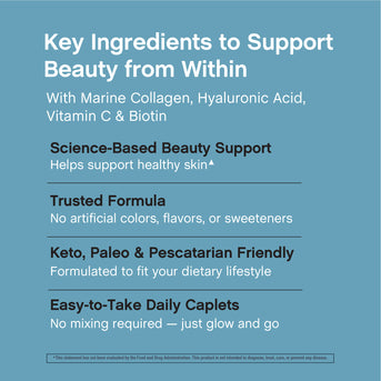 Marine Collagen Bio-Peptides Double Strength + Hyaluronic Acid, 180 Caplets - Image 4