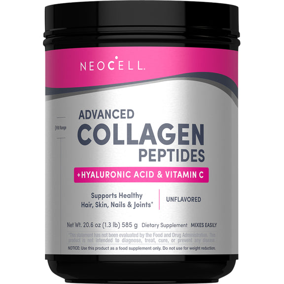 Advanced Collagen Peptides + Hyaluronic Acid + C, 20.6 oz (585 g) Powder