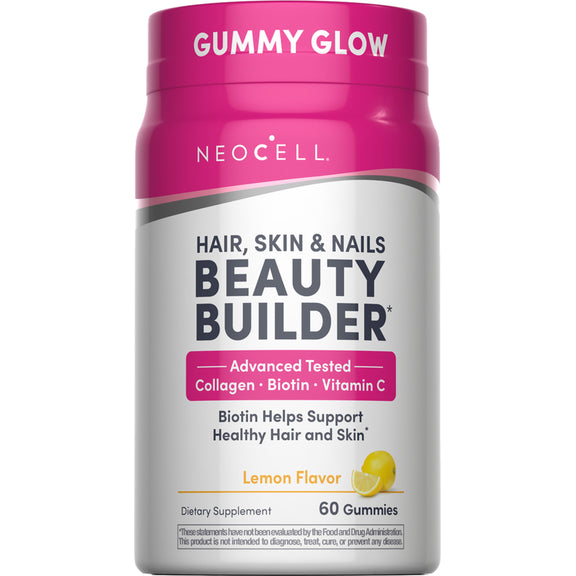 Beauty Builder Hair, Skin & Nails Gummies Lemon Flavor, 60 Tasty Gummies