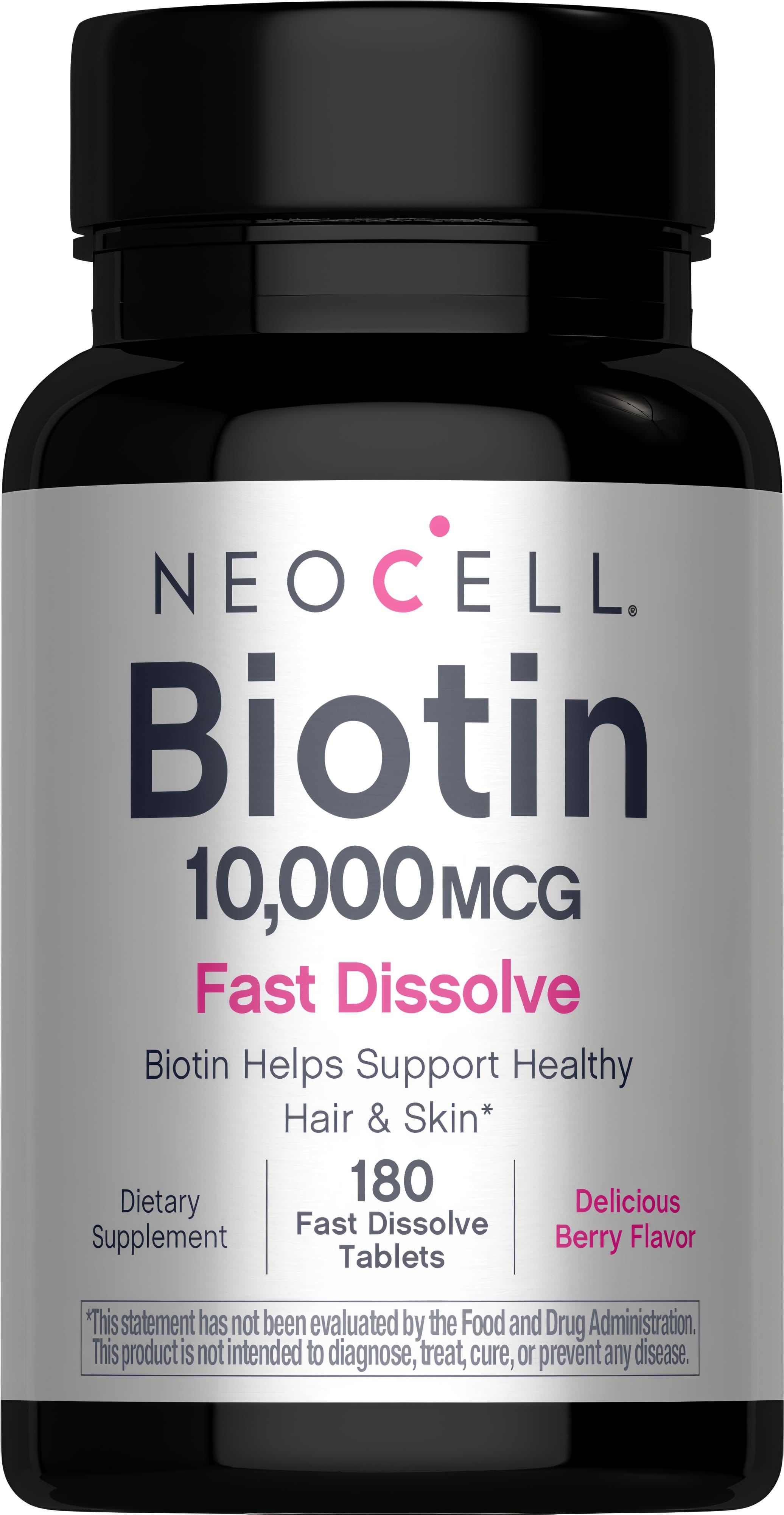 Biotin 10.000 MCG Schnellauflösend, 180 Tabletten zum schnellen Auflös ...