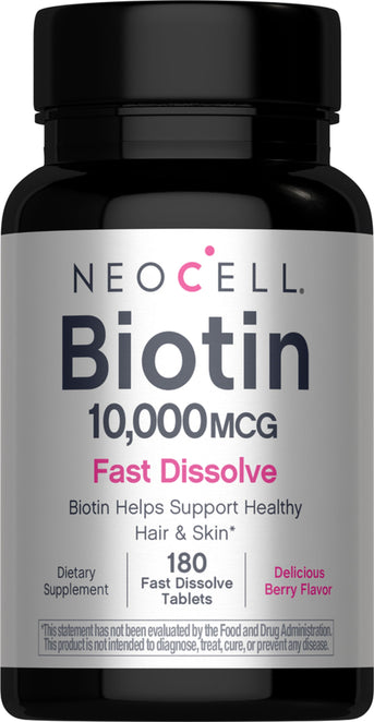 Biotina 10,000 MCG Disolución Rápida, 180 Tabletas de Disolución Rápida - Image 1