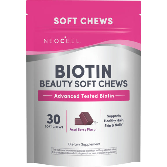 Biotin Beauty Acai Berry Flavor, 30 Tasty Soft Chews