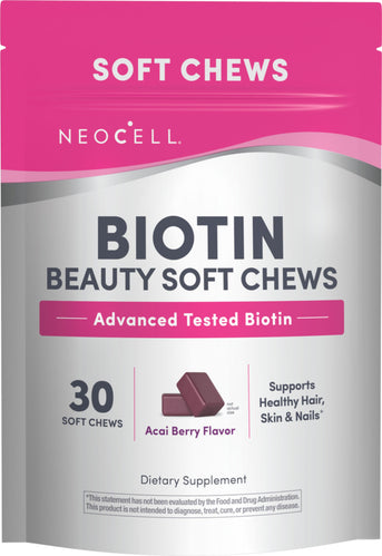 Biotin Beauty Acai Berry Flavor, 30 Tasty Soft Chews - Image 1