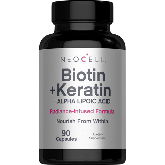 Biotin + Keratin & Alpha Lipoic Acid, 90 Capsules
