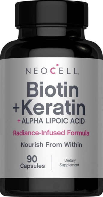 Biotin + Keratin & Alpha Lipoic Acid, 90 Capsules - Image 1