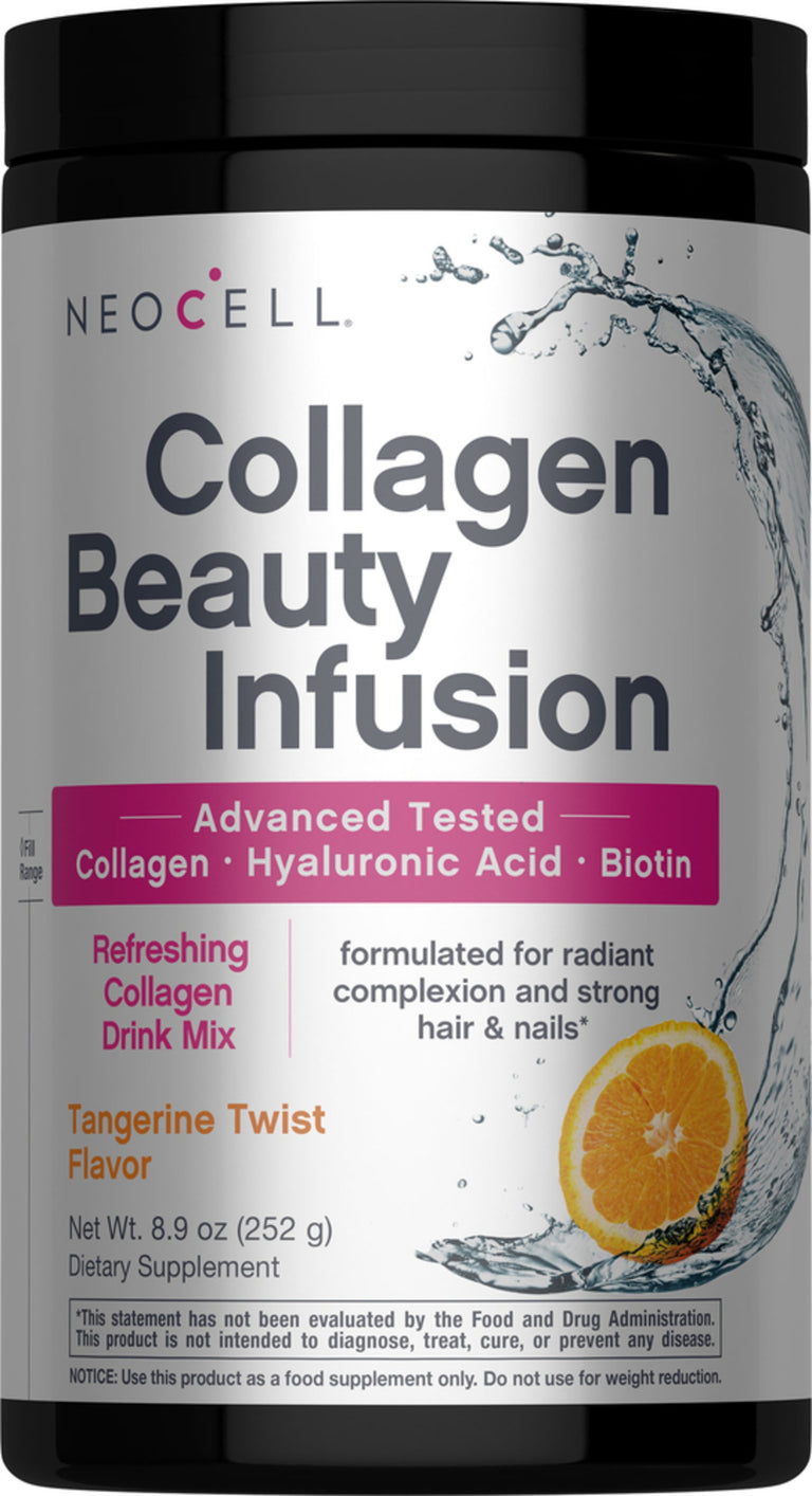 Collagen Beauty Infusion with Hyaluronic Acid + Biotin Tangerine Twist Flavor, 8.9 oz (252 g) Powder - Image 1