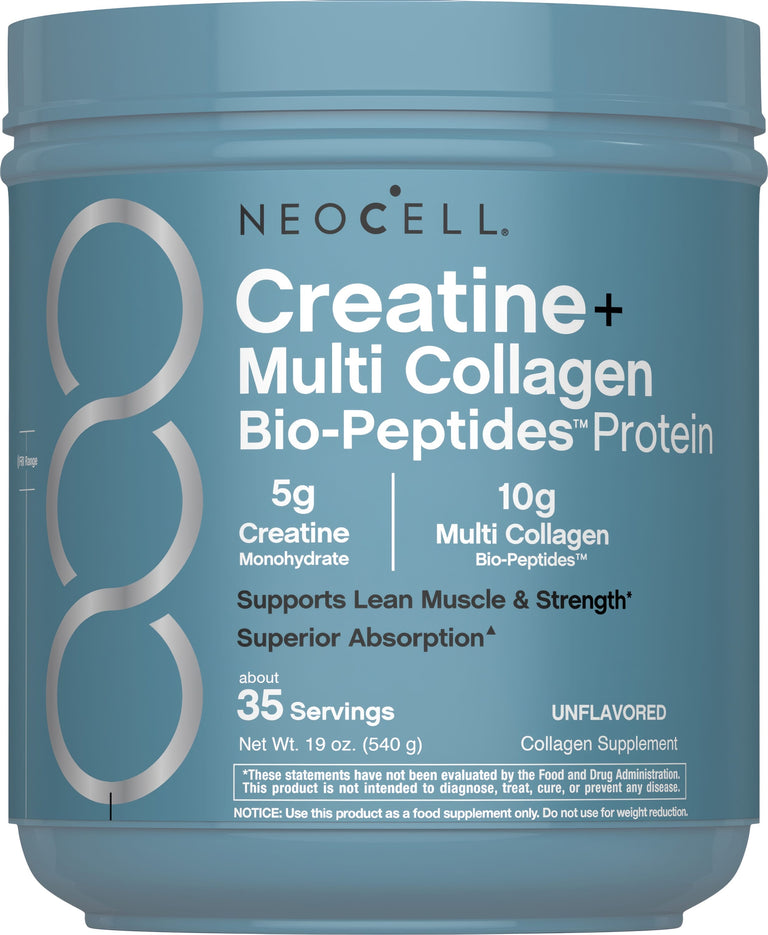 Creatine + Multi Collagen Bio Peptides Protein, 19 oz. (540 g) Powder - Image 1