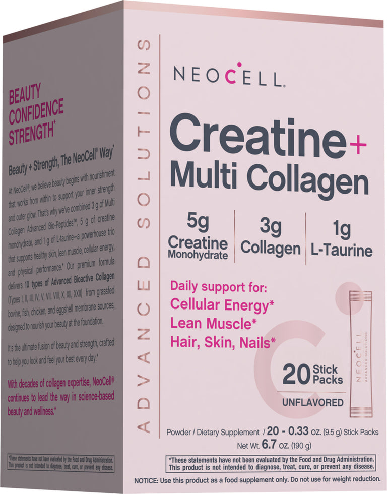 Creatine + Multi Collagen Bio Peptides Protein, 20 Stick Packs - Image 1