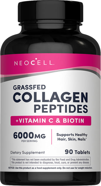 Grassfed Collagen Peptides + C & Biotin, 90 Tablets - Image 1