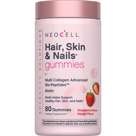 Hair, Skin & Nails Gummies Strawberry-licious Beauty Flavor, 80 Tasty Gummies