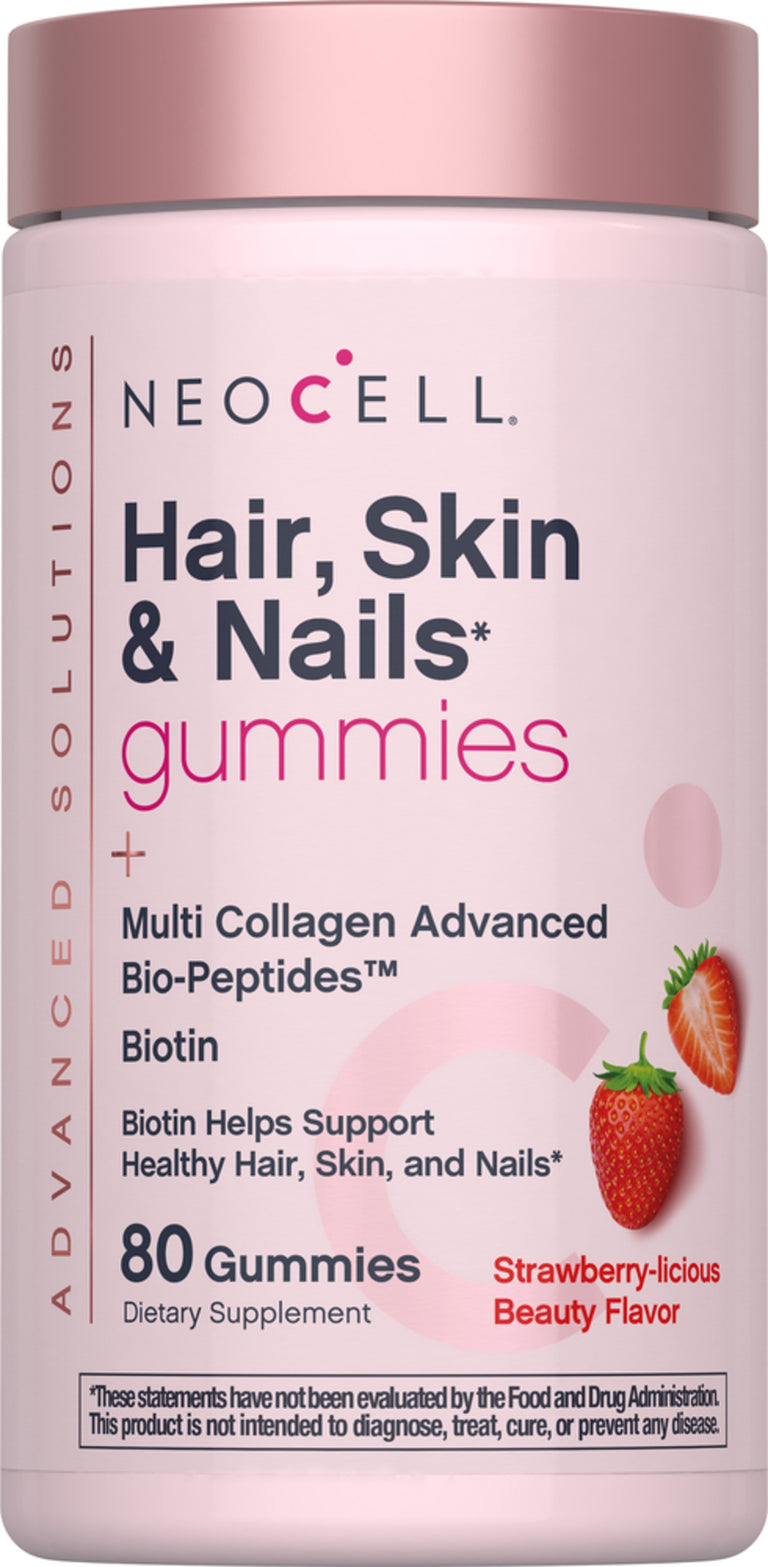 Vitaminas em Gomas para Cabelo, Pele e Unhas Sabor Beleza com Morango, 80 Gomas Deliciosas - Image 1