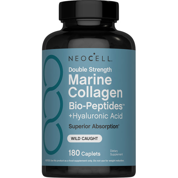 Marine Collagen Bio-Peptides Double Strength + Hyaluronic Acid, 180 Caplets