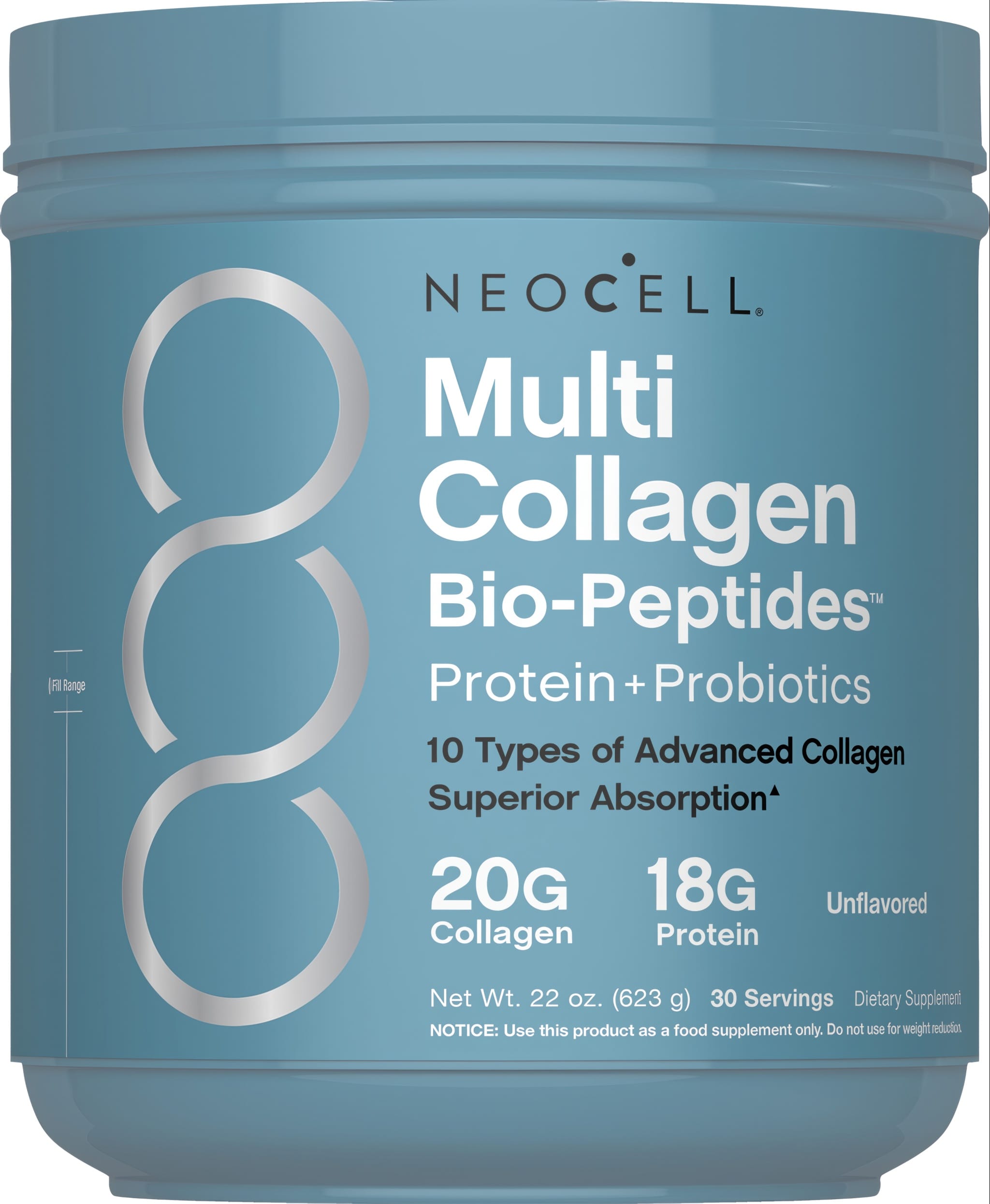 Product image of NEOCELL Multi Collagen Bio-Peptides Powder, Unflavored, 22 oz, 30 Servings.