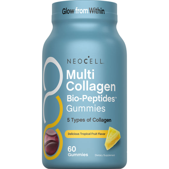 Gustose Gomme ai Peptidi Bio di Collagene Multiplo, Gusto Frutta Tropicale, 60 Gomme