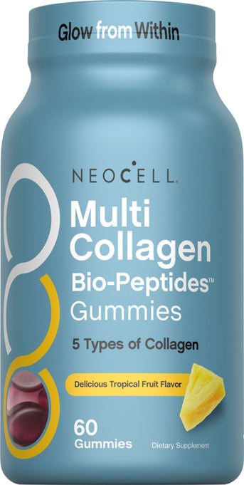 Multi Collagen Bio-Peptides Gummies Tropical Fruit Flavor, 60 Tasty Gummies - Image 1