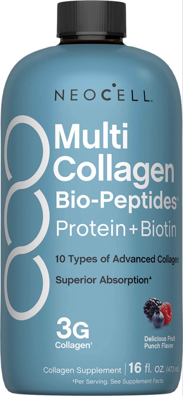 Multi Collagen Bio-Peptides Protein + Biotin Delicious Fruit Flavor, 16 (437 mL) fl oz - Image 1