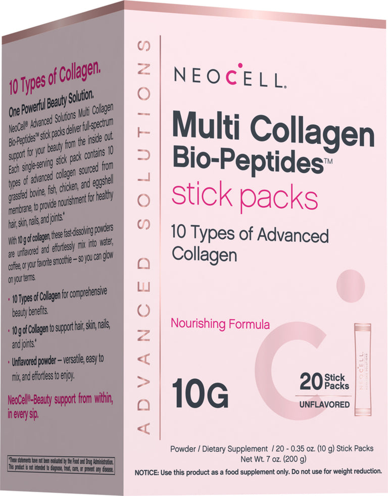 Multi Collagen Bio-Peptides Unflavored, 20 Stick Packs - Image 1