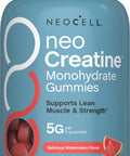 NCL neoCreatine Monohydrate Gummies, 80 count, watermelon flavor, offer 5G creatine per 5 gummies.